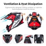 VCOROS Adult Motocross and ATV Helmet - Black Red