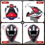 VCOROS Adult Motocross and ATV Helmet - Black Red