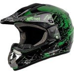 Yesmotor Kids Full Face Motocross Helmet Set - Green