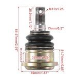 ACROPIX M12x1.25 Left Right Ball Joint Kit Fit for 50cc 70cc 90cc 110cc 125cc 200cc 250cc Quad Dirt Bike ATV Go Kart - Pack of 8