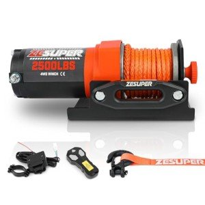 ZESUPER 2500 lb Electric Winch with Synthetic Rope