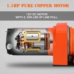 ZESUPER 2500 lb Electric Winch with Synthetic Rope