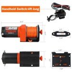 ZESUPER 2500 lb Electric Winch with Synthetic Rope