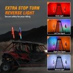 Nilight 2FT RGB LED ATV Whip Lights with Remote