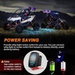 Nilight 2FT RGB LED ATV Whip Lights with Remote
