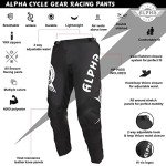 ALPHA CYCLE GEAR Black Racing Pants, Size 36