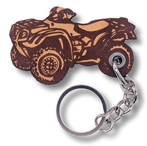 ForLeatherMore 4 Wheeler ATV Quad Genuine Leather Shape Keychain Off Road Durable & Lightweight Key Holder