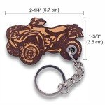ForLeatherMore 4 Wheeler ATV Quad Genuine Leather Shape Keychain Off Road Durable & Lightweight Key Holder