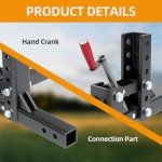 GARVEE Impact Implements 1-Point Lift System for ATV/UTV, Manual Implement Lift Accessory with 2" Hitch Receivers, Quick-Attach Accessories for Tractors, Multi-Height Adjustments