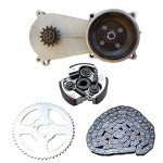 TDPRO 14T T8F Transmission Reduction Gear Box and Clutch Pad & 8F 54T Rear Chain Sprocket & T8F Chain for 47cc 49cc Mini Pocket Dirt Bike ATV