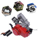 CNCEST 49CC 2 Stroke Motor - Complete Kit - 44mm Big Bore Pocket Bike Engine - Pull Start Complete Engine Motor for Pocket Bike Mini Dirt Bike ATV and Scooter - Upgrade Your Ride!