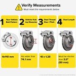 RockTrix - 2 inch ATV Wheel Spacers (4x110, 74mm Bore, 10x1.25 Studs Nuts) Compatible with Honda Yamaha Suzuki Bombardier (Read Listing for Year Model Info) UTV V1 50mm Black 2pcs