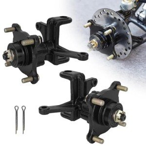 RUTU 4 Stud Front Brake Disc Wheel Hub, Wheel Hubs with Steering Knuckles for 125cc 150cc 200cc 250cc ATV Quad Buggy UTV