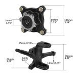 RUTU 4 Stud Front Brake Disc Wheel Hub, Wheel Hubs with Steering Knuckles for 125cc 150cc 200cc 250cc ATV Quad Buggy UTV