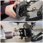 RUTU 4 Stud Front Brake Disc Wheel Hub, Wheel Hubs with Steering Knuckles for 125cc 150cc 200cc 250cc ATV Quad Buggy UTV