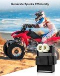 CDI Box Ignition Coil Kit Fit for Honda Recon 250 1997-2021 TRX250TE TM TRX250EX TRX250X with Voltage Regulator Rectifier Starter Relay Solenoid and Spark Plug