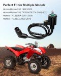 CDI Box Ignition Coil Kit Fit for Honda Recon 250 1997-2021 TRX250TE TM TRX250EX TRX250X with Voltage Regulator Rectifier Starter Relay Solenoid and Spark Plug