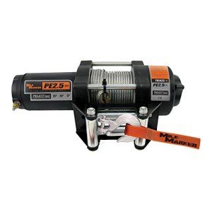 Mile Marker PE2500 ATV/UTV/Side-by-Side Electric Winch with Steel Cable - 2500 lb. Capacity, Silver (77-50105BW)