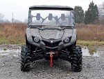 SuperATV Heavy-Duty Full Windshield for 2014+ Yamaha Viking (See Fitment) | Rattle-Free Fit |1/4" Thick Clear Polycarbonate| Preinstalled Bulb Seal | USA Made!