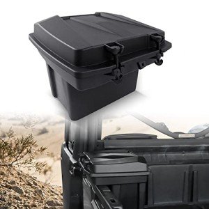 CUSAUTV Removable Rear Cargo Box Storage Bin Compatible with Can Am Defender HD5/ HD8/ HD10/ Commander Double Layer Bed Trunk Tool Cargo Storage Box Container with Lid