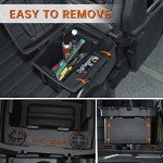 CUSAUTV Removable Rear Cargo Box Storage Bin Compatible with Can Am Defender HD5/ HD8/ HD10/ Commander Double Layer Bed Trunk Tool Cargo Storage Box Container with Lid