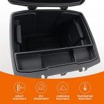 CUSAUTV Removable Rear Cargo Box Storage Bin Compatible with Can Am Defender HD5/ HD8/ HD10/ Commander Double Layer Bed Trunk Tool Cargo Storage Box Container with Lid