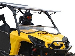 SuperATV Scratch Resistant 3-in-1 Flip Windshield For 2011-2020 Can-Am CommAnder 800 / 1000 / Max | 1/4"Thick Polycarbonate 250X Stronger than Glass | USA Made | Can be set to Open, Vented Or Closed