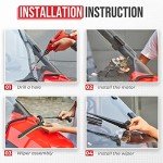 KEMIMOTO UTV Electric Windshield Wiper Motor Kit