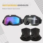 2 Pack Off-Road Goggles with Neck Gaiter