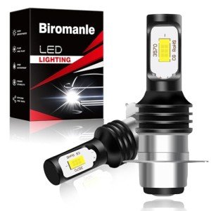 Biromanle H6 P15D H6M ATV Motorcycle fog light Bulbs,300% Brighter 8000LM 6000K White h6m Hi/lo Beam fog light,compatible with Yamaha YFZ YFM Raptor Grizzly Kodiak Motorbike Tractor (2 Pack)
