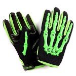 Green Skeleton Gloves for MX, BMX, and ATV Riding