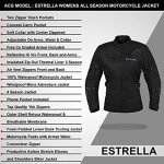 Alpha Cycle Gear Women’s Waterproof Motorcycle Jacket