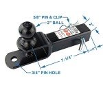 TOPTOW ATV/UTV Trailer Hitch 2-Inch Ball Mount