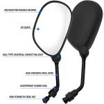 360-Degree ATV Side Rearview Mirror with Mount