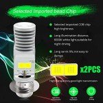 HONLEEX 2pcs AC9-48V P15D H6M LED Motorcycle Headlight Bulbs 1800LM Super Bright 4xCOB Chips High/Low Beam LED Lamps for Yamaha,ATVS YFM350 450 400 660 700 Raptor.Xenon White.6500K.