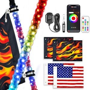 LED Whip Lights with Flags for ATV UTV