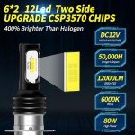 ZEBANERT H6M Motorcycle ATV bulb Fit for Honda TRX 250 300 350 400 450 700 fog light Bulbs, Fit for Yamaha Big Bear 350 Warrior 350 Light Bulbs,H6M/P15D fog light Bulbs, 60W 6000K White, 2-Pack