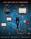 4-Inch LED Pod Lights Kit with Wiring Harness