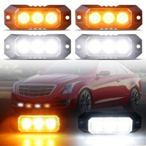 Raryloy 3-LED Strobe Lights for Vehicles - 4pcs