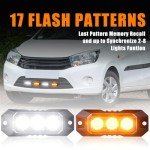 Raryloy 3-LED Strobe Lights for Vehicles - 4pcs