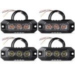 Raryloy 3-LED Strobe Lights for Vehicles - 4pcs