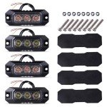 Raryloy 3-LED Strobe Lights for Vehicles - 4pcs