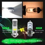 HONLEEX 2pcs AC9-48V P15D H6M LED Motorcycle Headlight Bulbs 1800LM Super Bright 4xCOB Chips High/Low Beam LED Lamps for Yamaha,ATVS YFM350 450 400 660 700 Raptor.Xenon White.6500K.