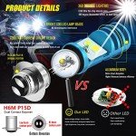 HAISECA 2Pcs 9-48V ATV LED Bulbs,Low Beam Ice Blue High Beam White H6M P15D LED Bulbs for or Motorcycle,Y amaha,A TVS Y FM350 450 400 660 700 Raptor. (White+Ice Blue, Blue)