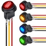 Nilight 5-Pack LED Rocker Switches for Vehicles