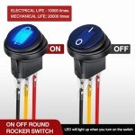 Nilight 5-Pack LED Rocker Switches for Vehicles