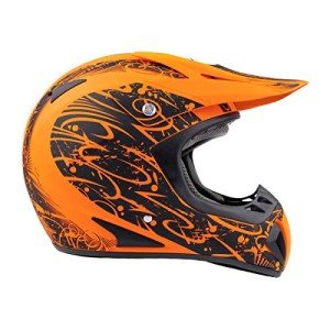 Matte Orange Adult ATV Off-Road Helmet (Large)