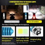 HAISECA 2Pcs 9-48V ATV LED Bulbs,Low Beam Ice Blue High Beam White H6M P15D LED Bulbs for or Motorcycle,Y amaha,A TVS Y FM350 450 400 660 700 Raptor. (White+Ice Blue, Blue)