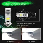 HONLEEX 2pcs AC9-48V P15D H6M LED Motorcycle Headlight Bulbs 1800LM Super Bright 4xCOB Chips High/Low Beam LED Lamps for Yamaha,ATVS YFM350 450 400 660 700 Raptor.Xenon White.6500K.