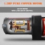 ZESUPER 3000 lb 12V DC Electric ATV Winch
